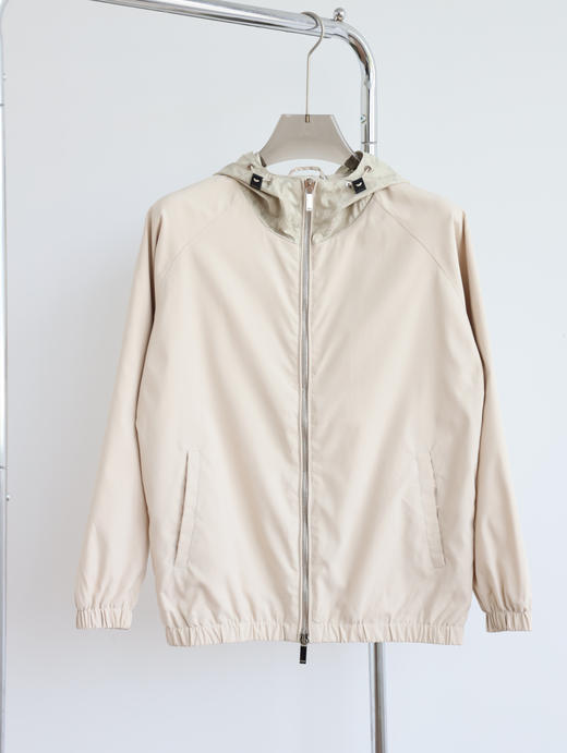 西D 卡其色薄款连帽风衣外套 WT477 商品图1