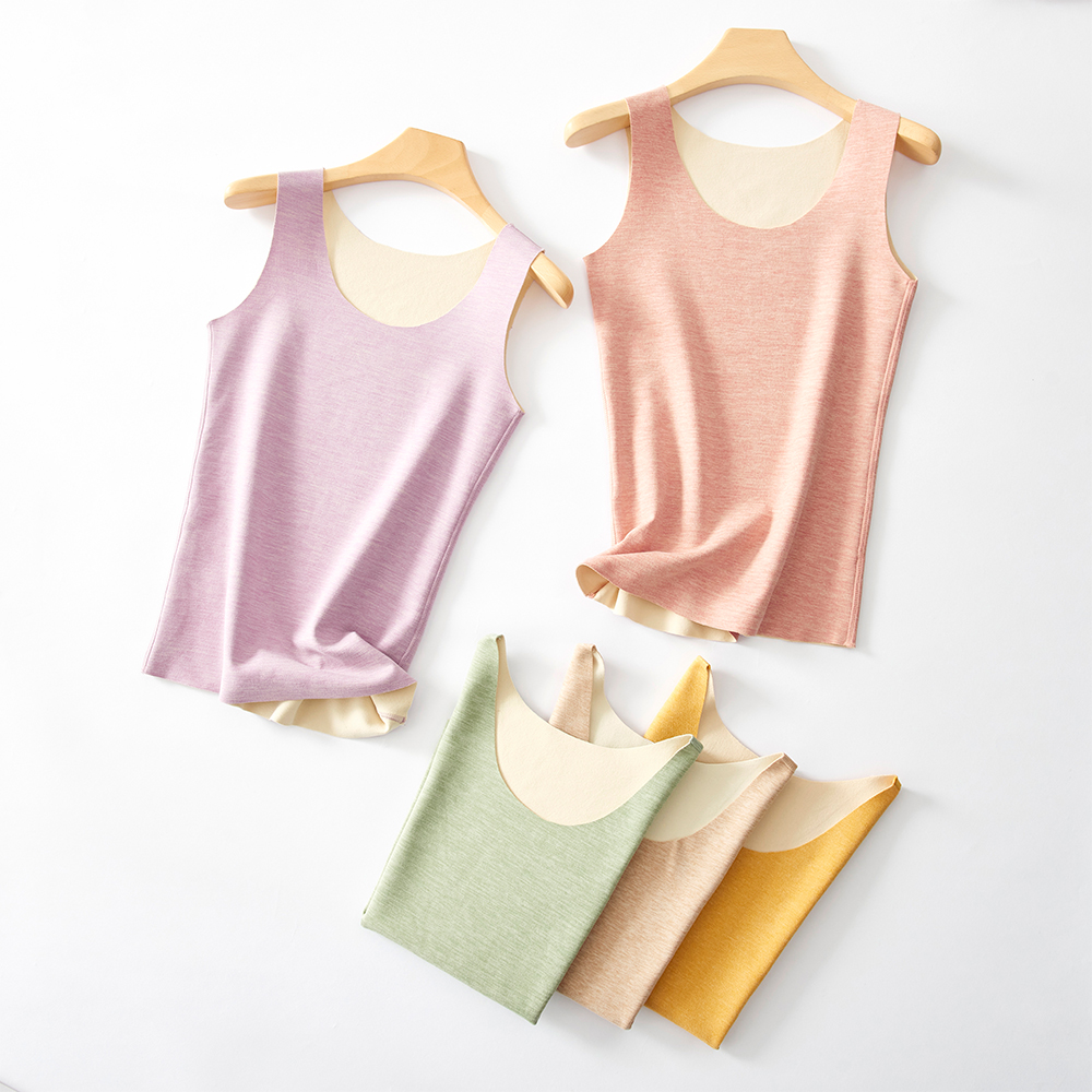 【米奈诗】2022炫彩无痕贴肤合适保暖背心无缝线无束缚6色可选