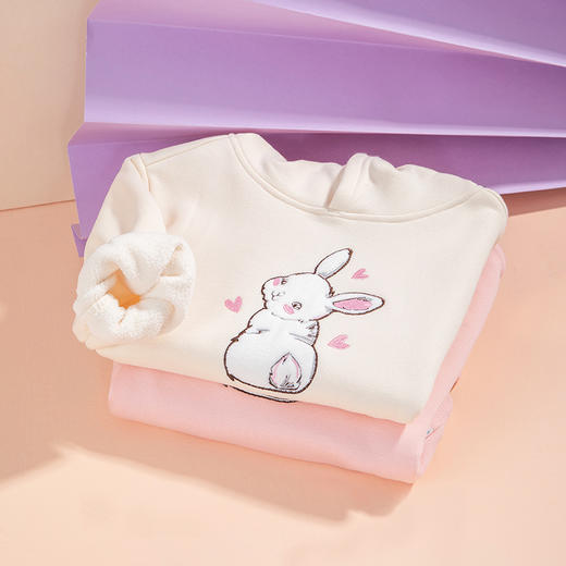 贝贝怡童装秋冬儿童连帽卫衣女童加厚亲肤绒上衣223S3080 商品图11