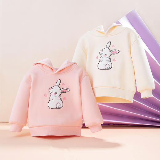 贝贝怡童装秋冬儿童连帽卫衣女童加厚亲肤绒上衣223S3080 商品图9