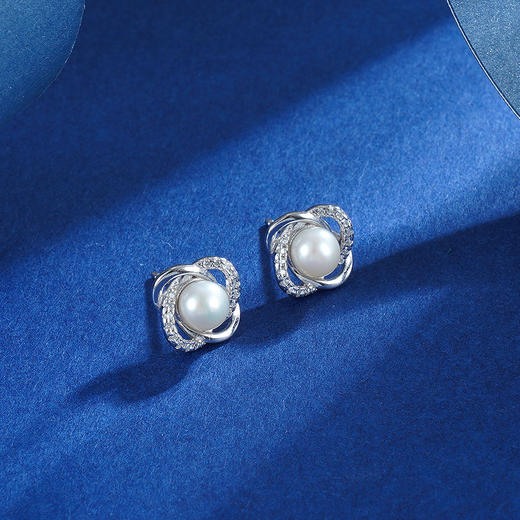 【花绕】子佩集S925银珍珠四叶草耳钉【ZYXS-E2695】2208 商品图5