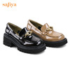 【新品特惠】Safiya/索菲娅jk鞋2022年早秋新款复古竹节扣漆皮厚底真皮超轻系列乐福鞋  SF23112016 商品缩略图6