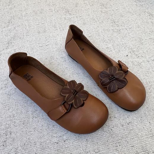 西村名物2022秋季新款花朵浅口单鞋女平底软底豆豆鞋37651 商品图2