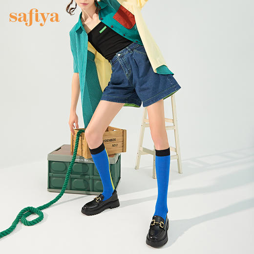 Safiya/索菲娅2022年秋季新款浅口单鞋女复古金属链条百搭超轻系列乐福鞋 SF23112081 商品图5