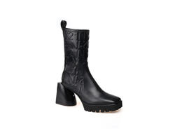 豪麟名鞋奥莱N°21 女鞋短靴牛皮革N14081N黑色  原价8600元