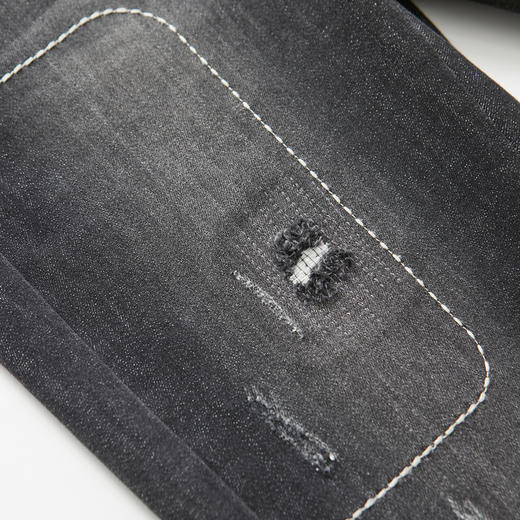 谜底紧身小脚牛仔裤女2022秋新款黑色中腰修身铅笔裤223MK1007 商品图3