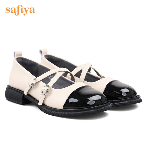 Safiya/索菲娅2022年秋季新品法式小香风复古交叉带玛丽珍小皮鞋SF23111086 商品图1