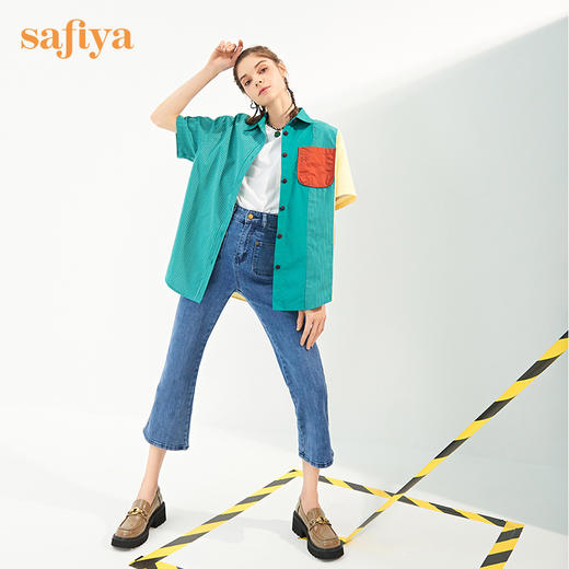 【新品特惠】Safiya/索菲娅jk鞋2022年早秋新款复古竹节扣漆皮厚底真皮超轻系列乐福鞋  SF23112016 商品图1