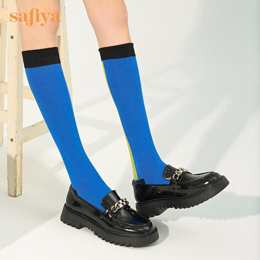 Safiya/索菲娅复古学院风软漆皮浅口单鞋松糕厚底超轻系列一脚蹬乐福鞋女 SF23112005 商品图1