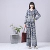 民族风棉麻套装女2022春季新款大码复古文艺印花显瘦两件套女装潮HY-套装 商品缩略图2