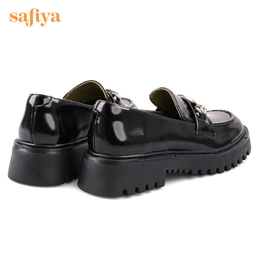Safiya/索菲娅复古学院风软漆皮浅口单鞋松糕厚底超轻系列一脚蹬乐福鞋女 SF23112005 商品图8
