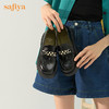 Safiya/索菲娅复古学院风软漆皮浅口单鞋松糕厚底超轻系列一脚蹬乐福鞋女 SF23112005 商品缩略图4