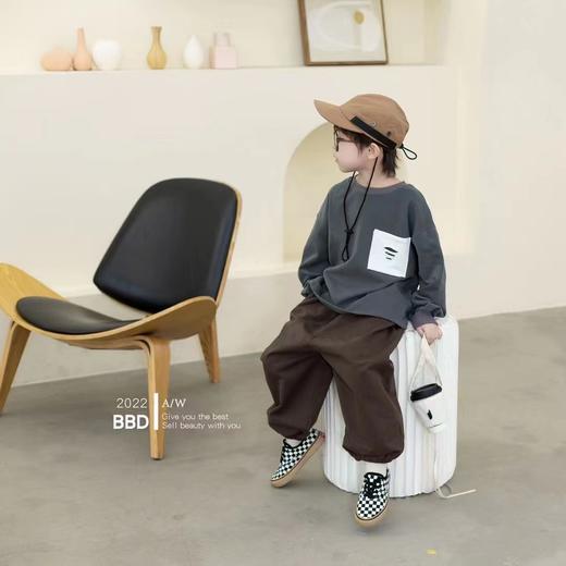 米恩米可儿童秋季套装男孩女孩上衣裤子帅气儿童套装两件套 商品图1