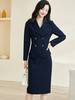 气质通勤套裙 藏蓝色稳重又显白 精致镶边 驾驭每一个高光时刻 春季新款优雅套装修身西装半身裙两件套2944 商品缩略图2