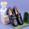Safiya/索菲娅真皮乐福鞋女四季可穿复古马鞍扣舒适通勤浅口单鞋 SF23112079 商品缩略图4