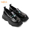 Safiya/索菲娅全羊皮小皮鞋2022早秋学院风厚底一脚蹬增高超轻系列乐福鞋  SF23112417 商品缩略图10