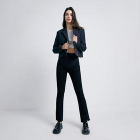 嫚熙孕妇牛仔裤休闲外穿秋季直筒裤怀孕期托腹大码喇叭裤