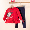 迪士尼童装女童可爱米妮套装秋冬新品甜美卫衣两件套223T1432 商品缩略图5