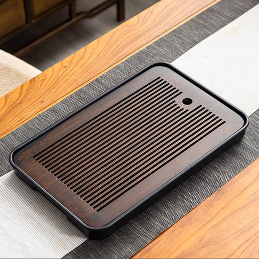 【功夫茶盘】日式竹制密胺小茶台茶盘 功夫茶具茶道配件小托盘蓄水简约便携旅行W仓 商品图0