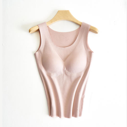 【米奈诗】2022德绒发热无痕保暖带胸垫点胶发热背心弹力不变形 商品图4