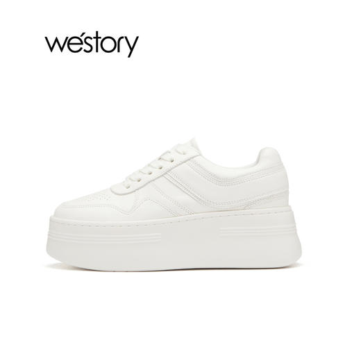 westory厚底增高复古小白鞋ins潮22年秋季新款透气休闲鞋女72471 商品图1