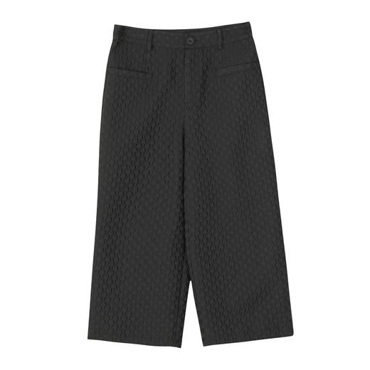 谜底直筒裤女2022秋新款立体爱心压花挺阔通勤裤子223MK1164 商品图4