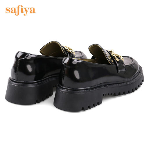 Safiya/索菲娅2022年秋季新款浅口单鞋女复古金属链条百搭超轻系列乐福鞋 SF23112081 商品图11