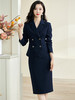 气质通勤套裙 藏蓝色稳重又显白 精致镶边 驾驭每一个高光时刻 春季新款优雅套装修身西装半身裙两件套2944 商品缩略图1
