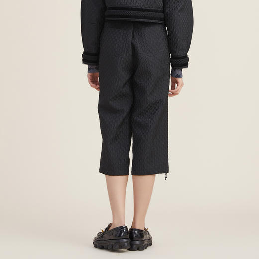 谜底直筒裤女2022秋新款立体爱心压花挺阔通勤裤子223MK1164 商品图2