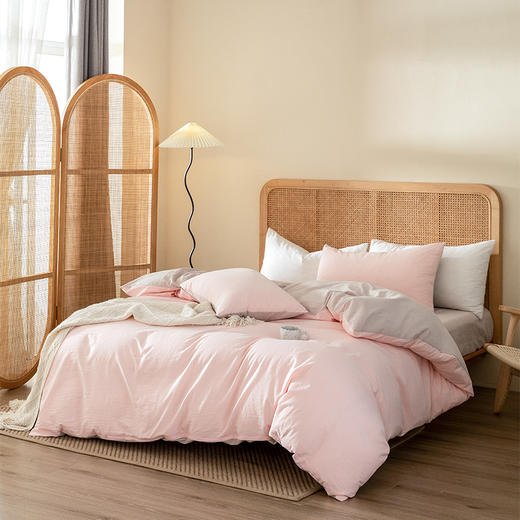 新疆长绒棉【恩宜贝】水洗棉四件套 莫兰迪拼色系列 睡在云端的舒适 商品图11