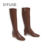 DFuse迪芙斯2022年新款方头弹力瘦瘦靴及膝靴长筒靴DF24117043 商品缩略图5
