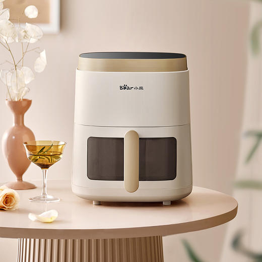 小熊空气炸锅 QZG-F15E3 暖灰 电子款/单烤网/ 透明视窗 商品图1