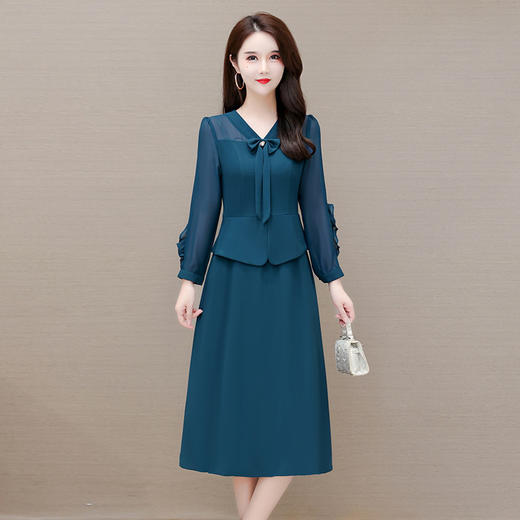 YWE JBY22B05贵夫人冰丝连衣裙时尚气质裙 商品图0