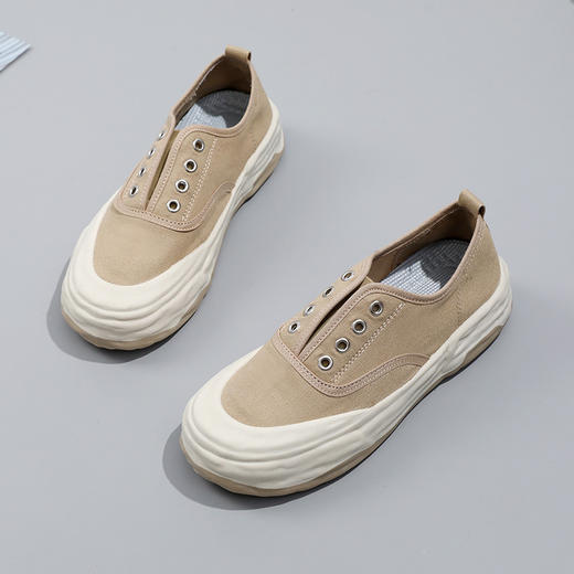 「不一样的设计感」帆布鞋女春秋夏款厚底ins潮板鞋休闲鞋潮流运动鞋 商品图0