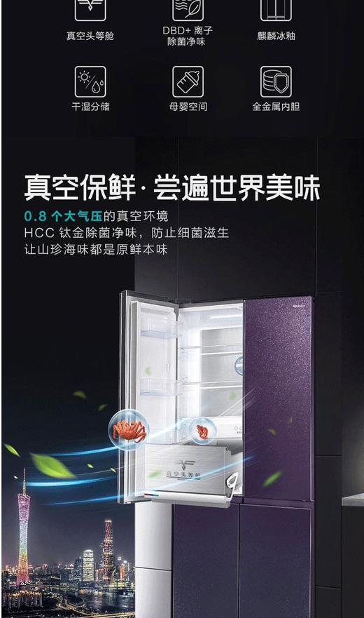 Hisense/海信 BCD-555WTDGVBPIV十字对开四门真空保鲜电冰箱一级 商品图8
