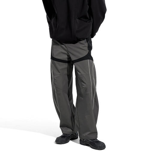    NUTH“Stepin”灰黑拼色休闲裤拼接宽松阔腿运动裤男 商品图4