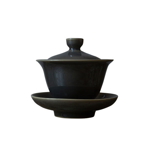 茶香记 墨青盖碗  釉质厚润 幽雅沉静 三才盖碗 功夫茶具 商品图4