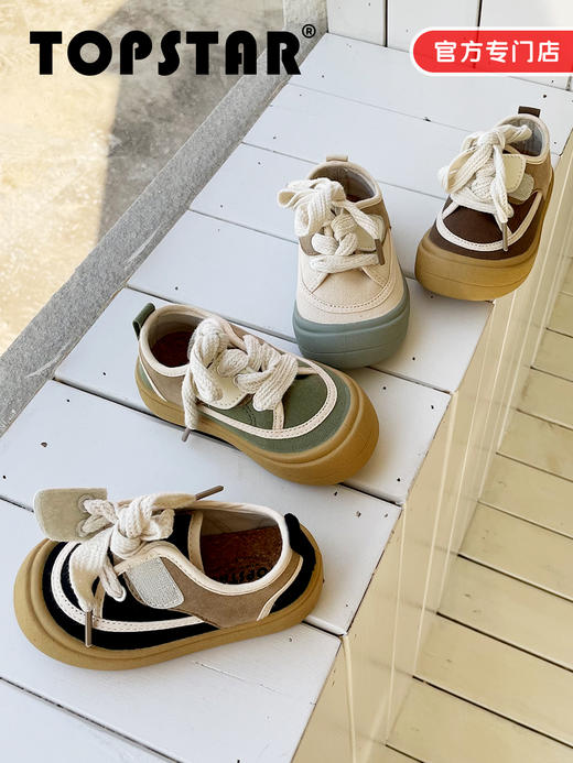 TOPSTAR官方男童帆布鞋室内鞋儿童小白鞋秋季女童低帮幼儿园童鞋1215 商品图2