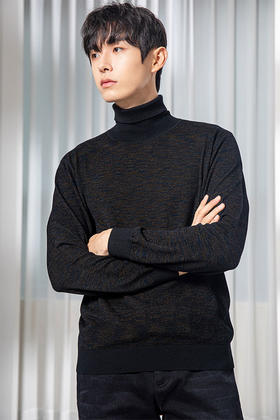 callisto咖啡超细羊毛半高领毛衣 FQKNW050C