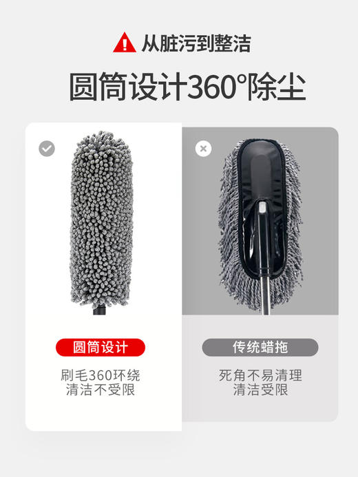 汽车扫灰尘神器擦车拖把除尘掸子鸡毛清洁洗车刷子扫灰车用不掉毛 商品图2