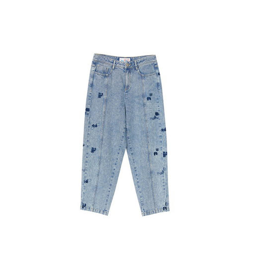 谜底纯棉9分牛仔裤女2022秋新款时尚大码女士宽松萝卜裤223MK1010 商品图4