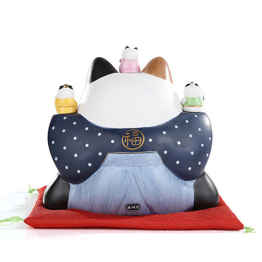 日本药师窑彩绘七福神福助财运猫（中号）17cm 商品图4