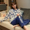 【拒绝起球 柔软舒适】睡衣女春秋款长袖棉质套装2022年新款学生ins风秋冬季宽松家居服40款可选 商品缩略图11