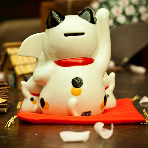 日本药师窑彩绘财源广进招财猫(储蓄罐）15cm 商品图2