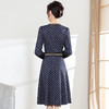 YWE  X808印花连衣裙中长款修身大码显瘦气质裙 商品缩略图2
