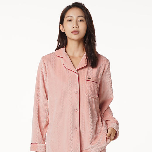 都市丽人生活家居女士海岛绒套装海岛绒剪花厚家居服长袖睡衣LH21H5 商品图0