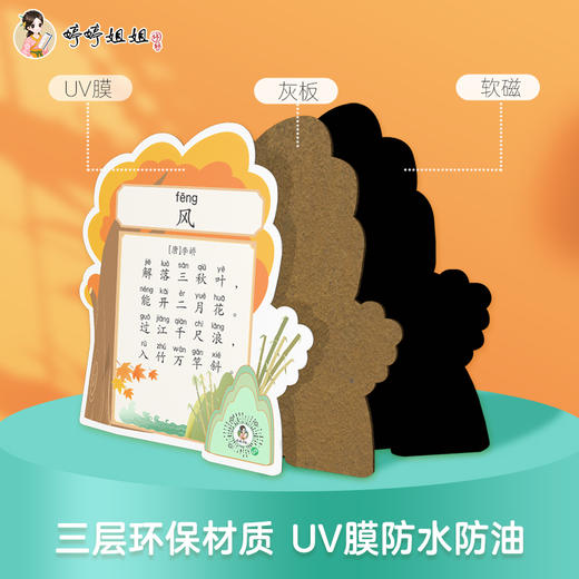 婷婷姐姐唱学古诗磁力贴早教益智玩具儿童冰箱贴教具双面可涂鸦 商品图3