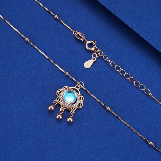 【钱币如意】S925银月光石平安如意长命锁项链【ZJHY-N000903M】2208 商品图3