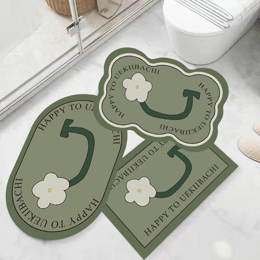 【三件套】硅藻泥浴室卫生间厕所速干防滑地垫吸水入户门口脚垫 商品图5