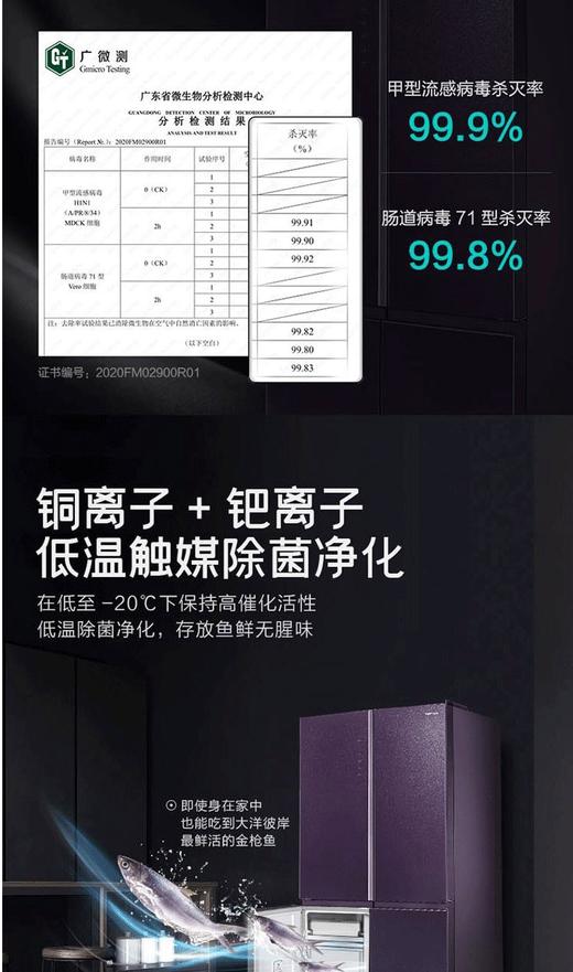 Hisense/海信 BCD-555WTDGVBPIV十字对开四门真空保鲜电冰箱一级 商品图5